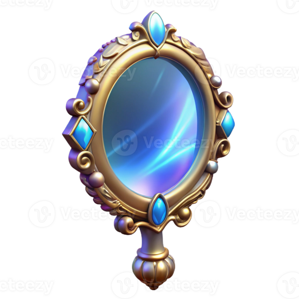 extraordinary abstract Ornate Handheld Mirror 3D Render genuine png
