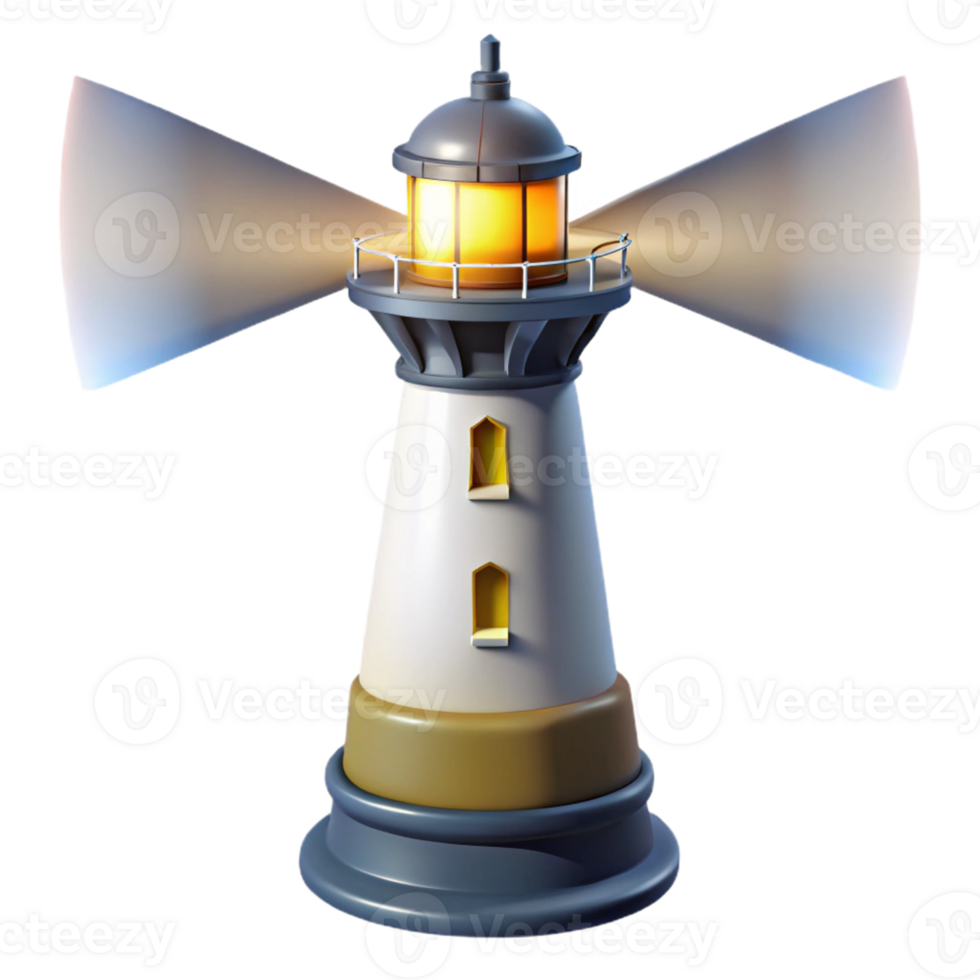 impressive rustic Lighthouse 3D Illustration 4K png