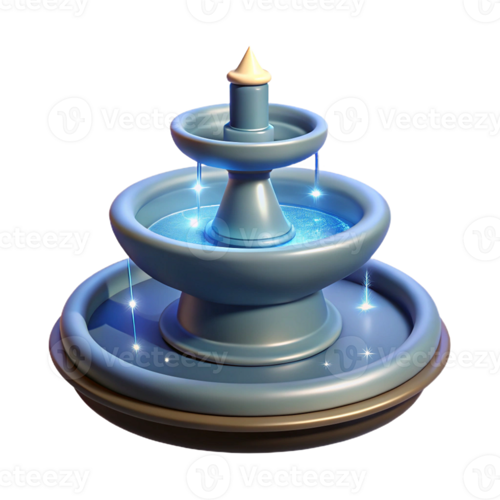 elegant traditional 3D Model of a Sparkling Fountain authentic png