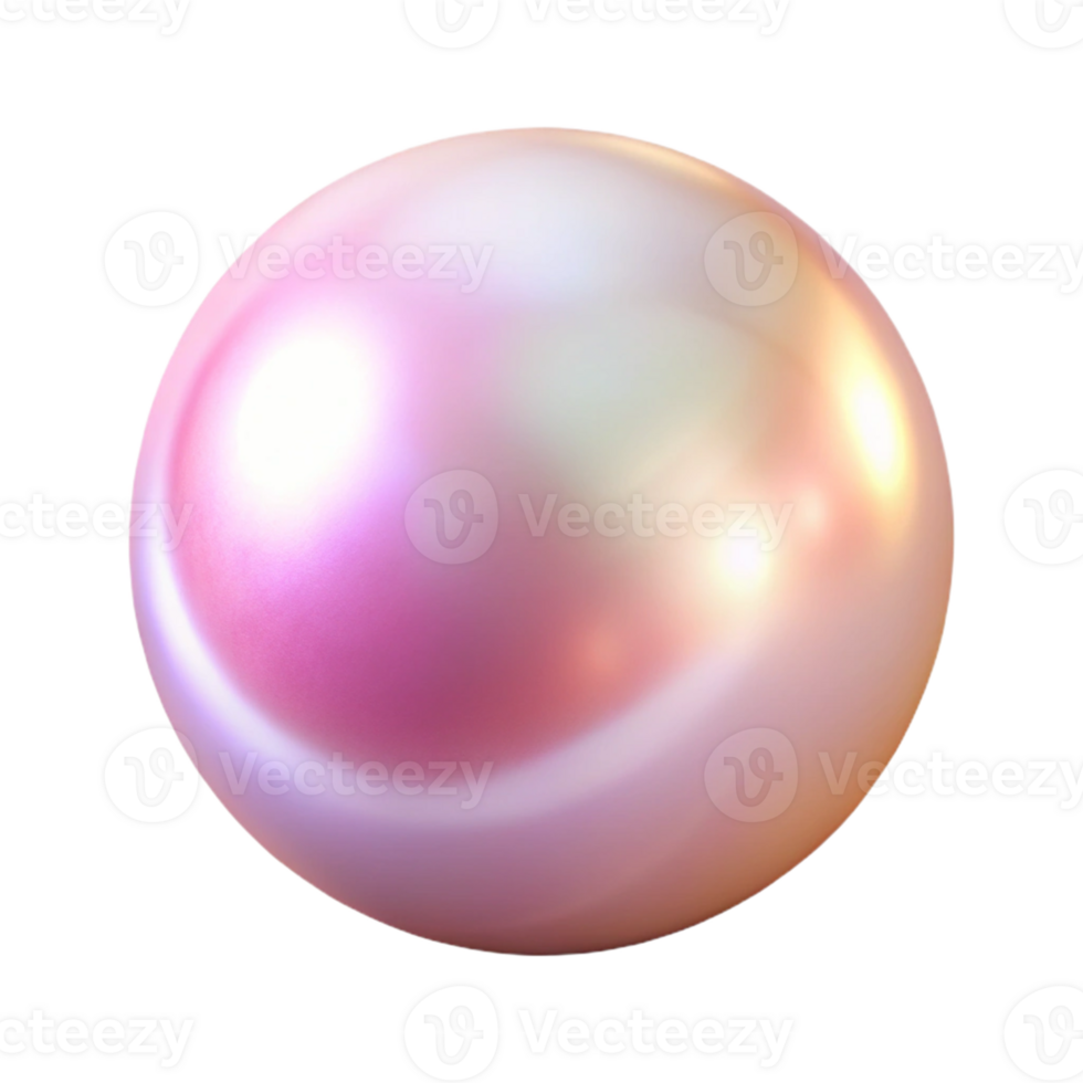 vibrant modern Pearl 3D Render Soft Pink Iridescent Sphere professional png
