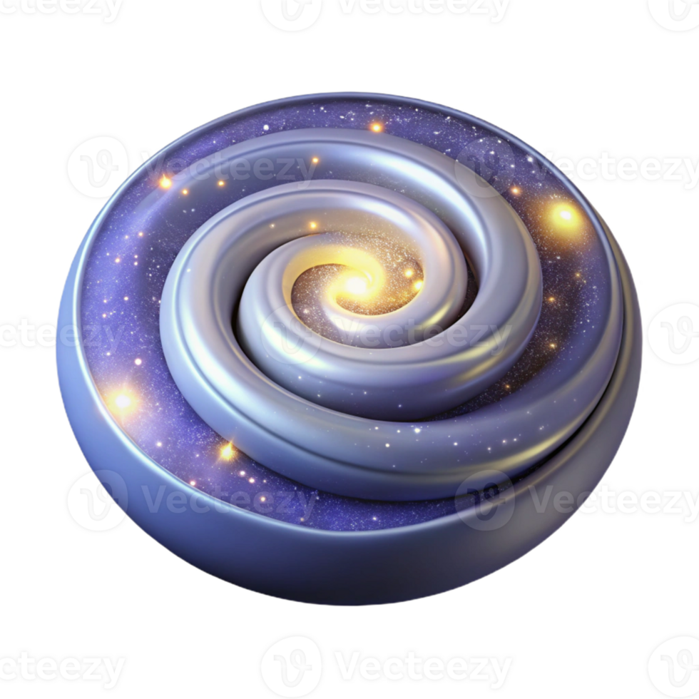 wonderful creative Cosmic Spiral 3D Illustration genuine png