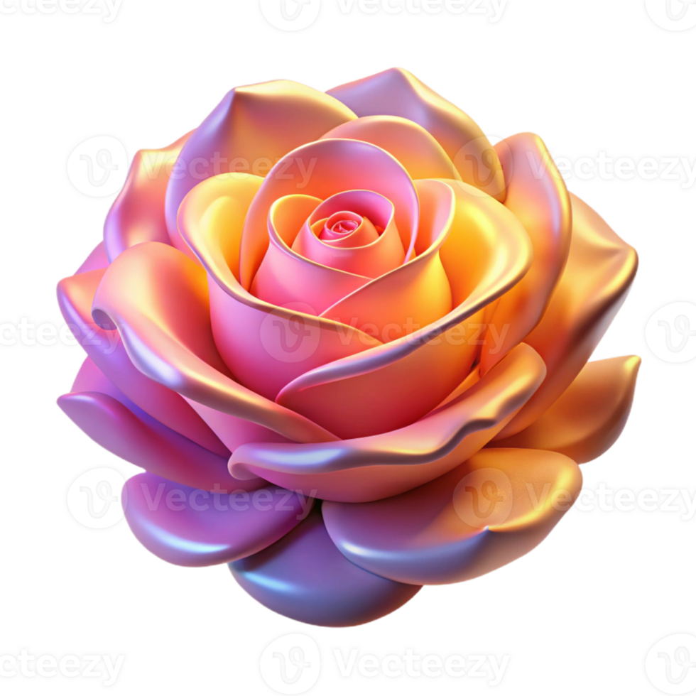 impressive creative 3D Render of a Pink Rose detailed png