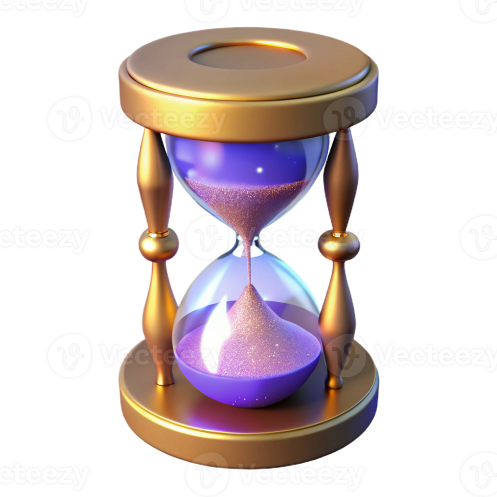 magnificent contemporary Golden Hourglass 3D Render exclusive png