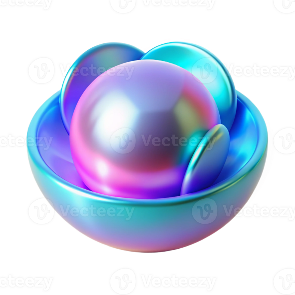 elegant abstract Iridescent 3D Sphere Abstract Background high quality png