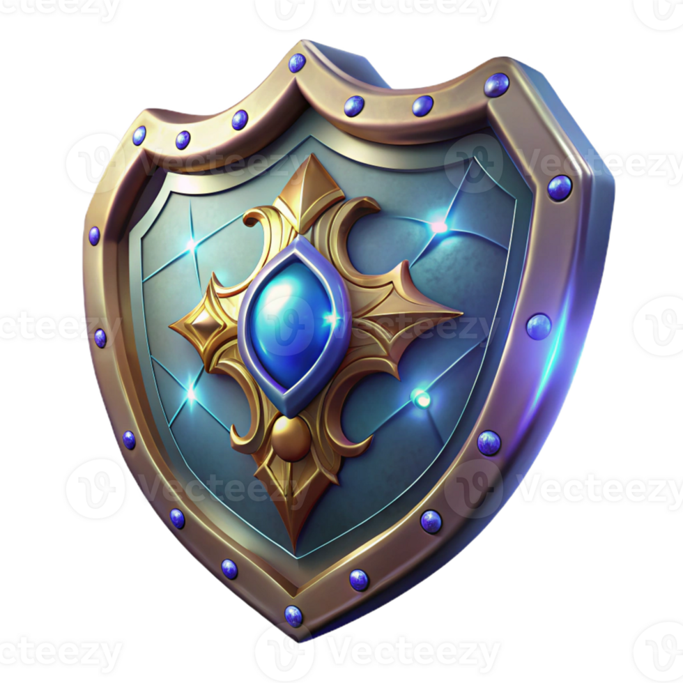 impressive traditional Fantasy Shield 3D Illustration authentic png
