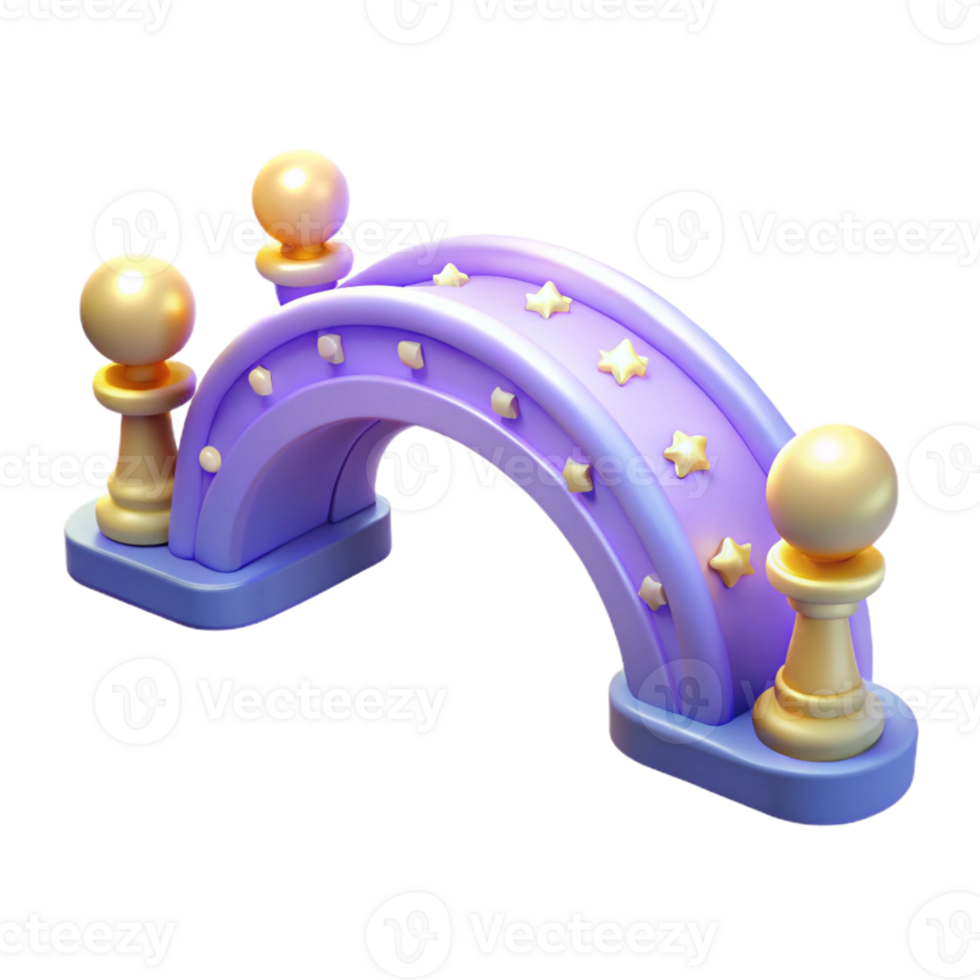 elegant rustic 3D Render Purple Starry Bridge Illustration high resolution png