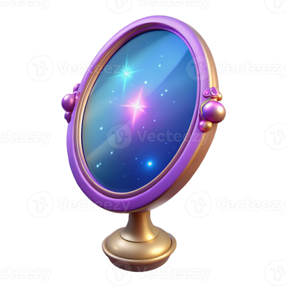 beautiful modern 3D Render Celestial Mirror Illustration high quality png