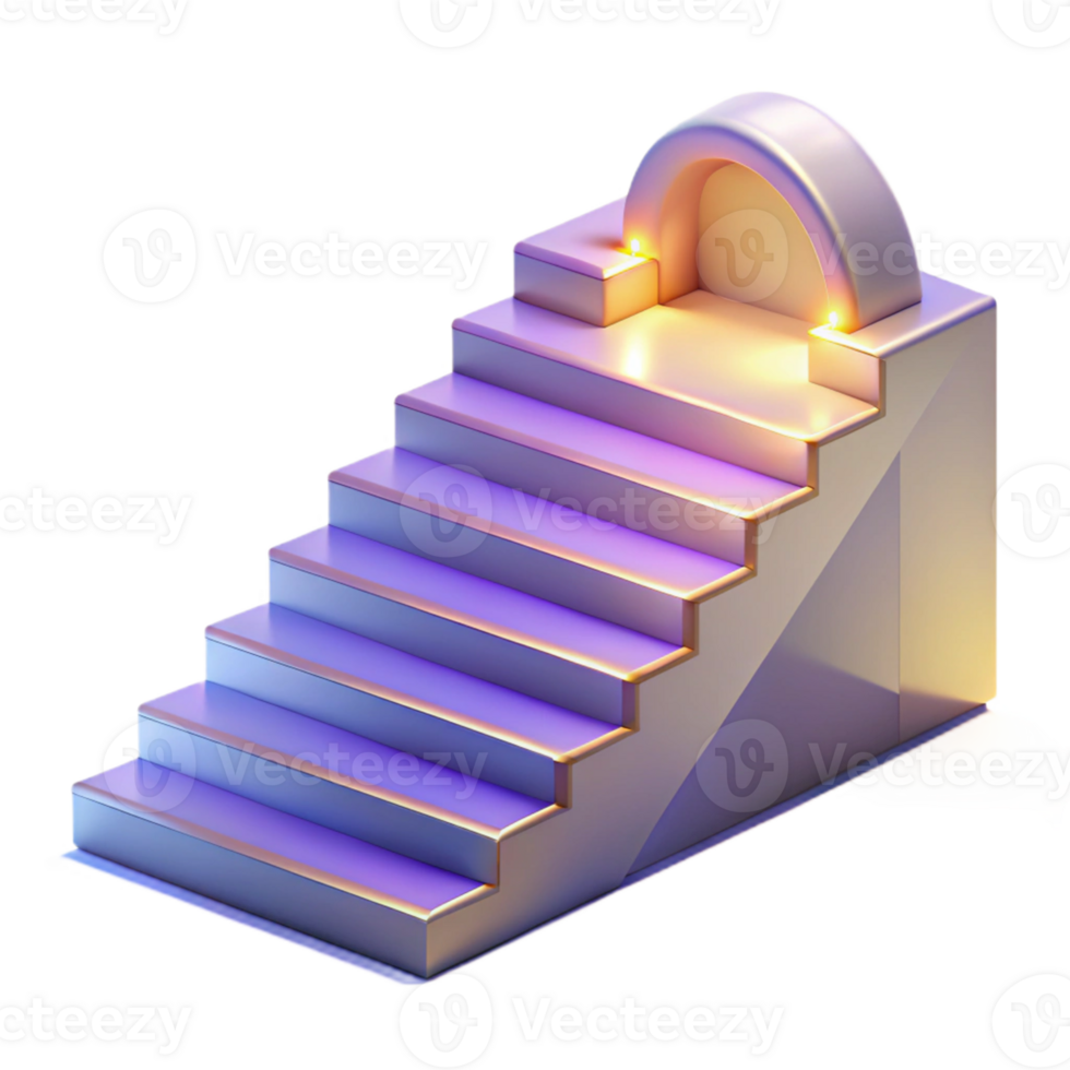 extraordinary creative 3D Staircase Illustration with Archway exclusive png