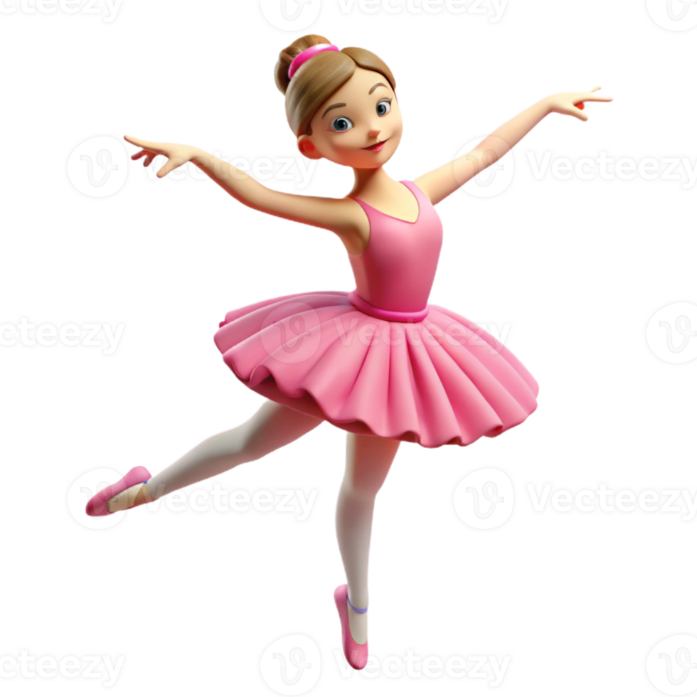 impressive abstract Adorable Ballerina 3D Render high quality png