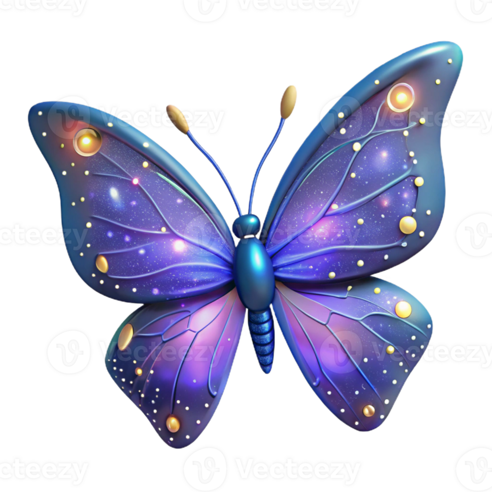 beautiful classic Cosmic Butterfly 3D Illustration original png