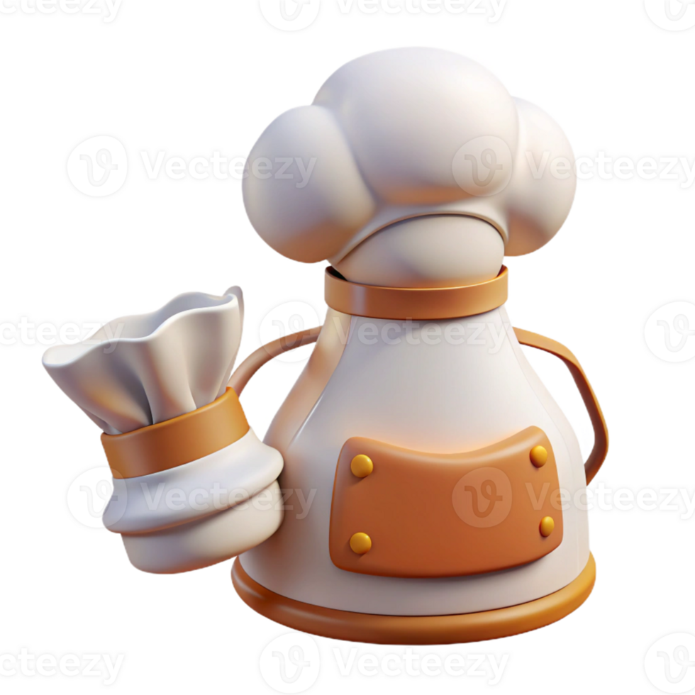 wonderful classic Cartoon Chef Pot 3D Render detailed png