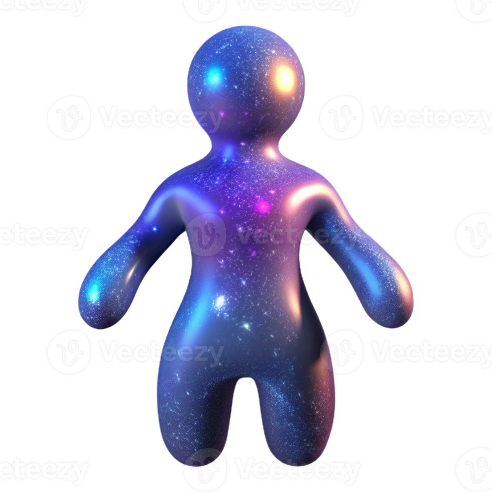 dramatic abstract Cosmic Being 3D Render detailed png