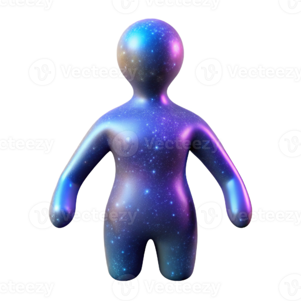 beautiful modern Cosmic Being 3D Render authentic png
