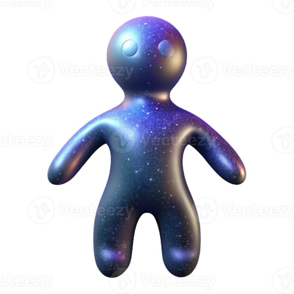 elegant abstract Cosmic Being 3D Render 4K png
