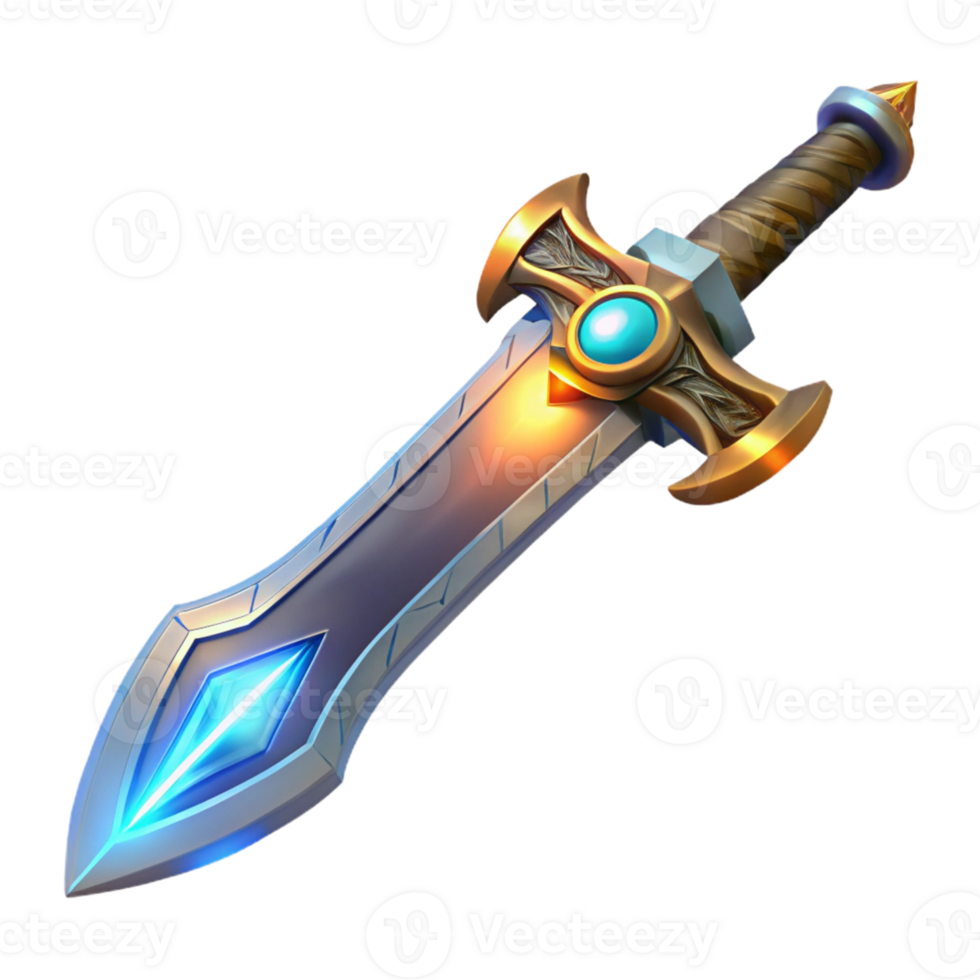 stunning modern Fantasy Sword 3D Render detailed png