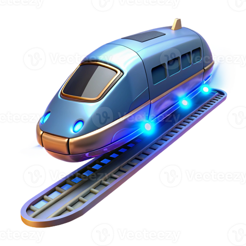vibrant artistic Futuristic High-Speed Train 3D Illustration 4K png