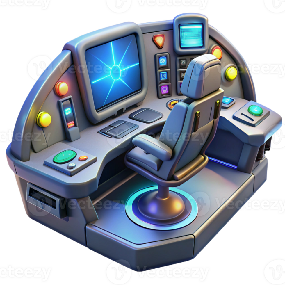 impressive artistic Futuristic Control Panel 3D Render authentic png