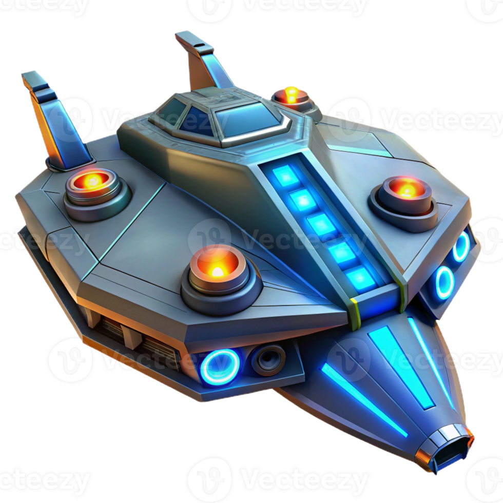 magnificent traditional Futuristic Spaceship 3D Render authentic png