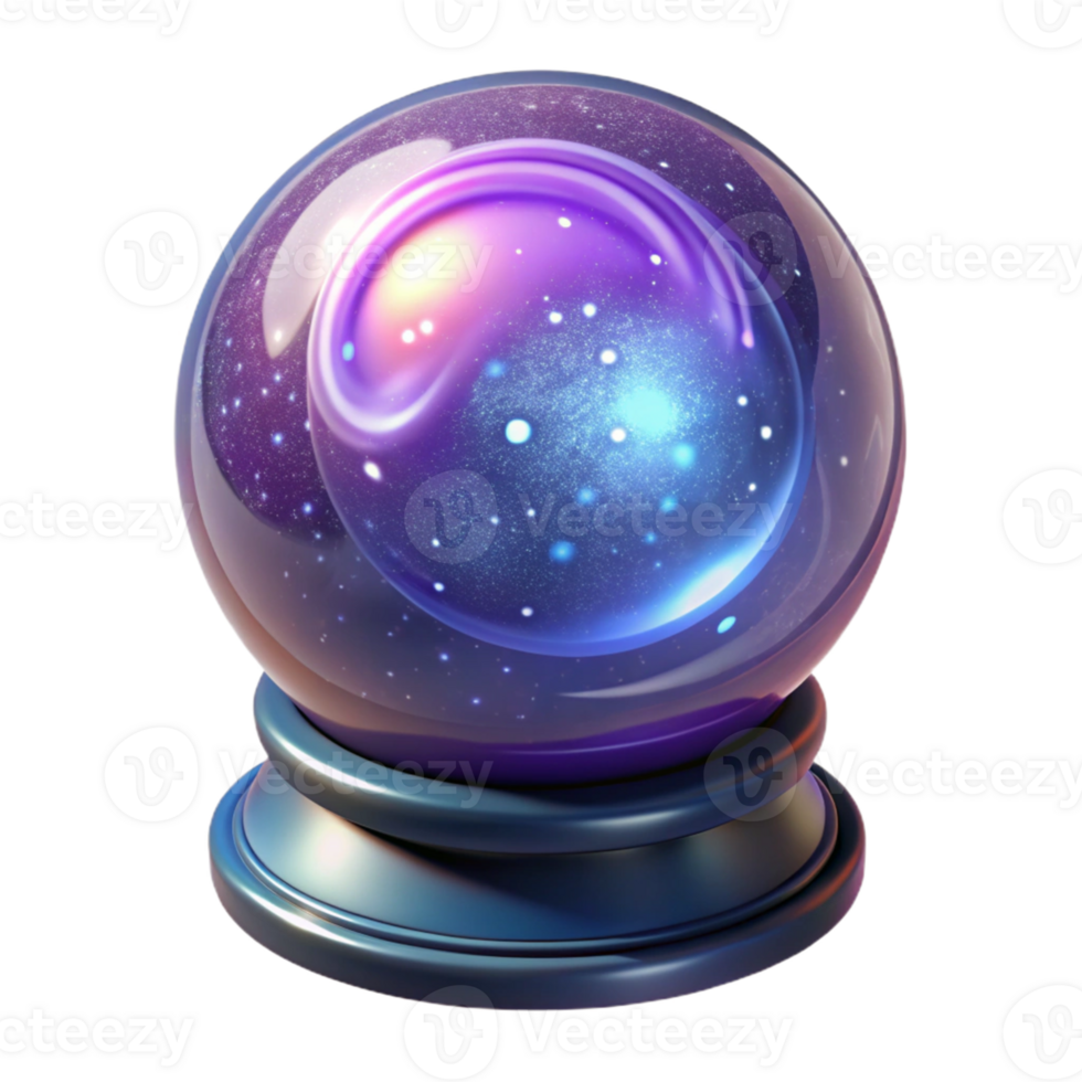 serene creative Cosmic Galaxy Glass Ball 3D Render high quality png