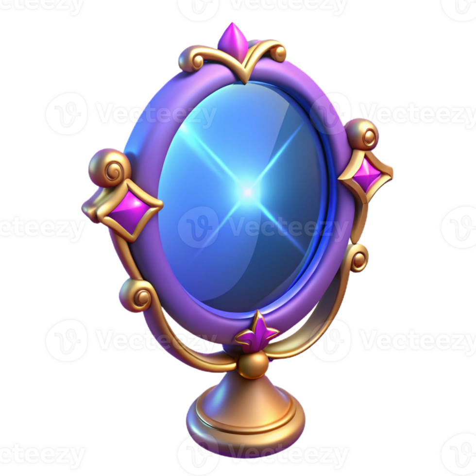 beautiful artistic Enchanted 3D Mirror Illustration detailed png