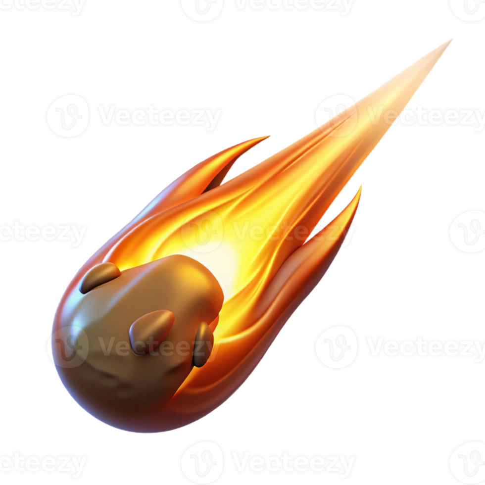 wonderful modern Fiery Meteor 3D Illustration genuine png