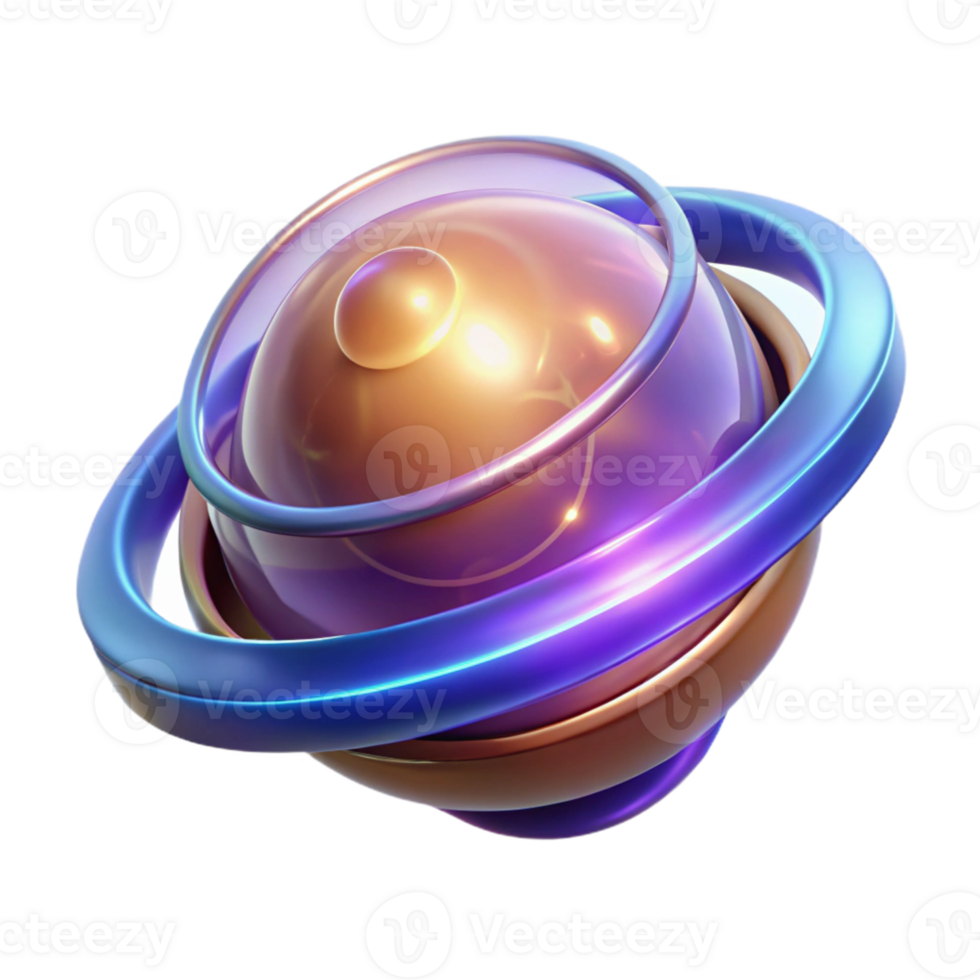 extraordinary creative Abstract 3D Orb Glowing Rings and Sphere high resolution png
