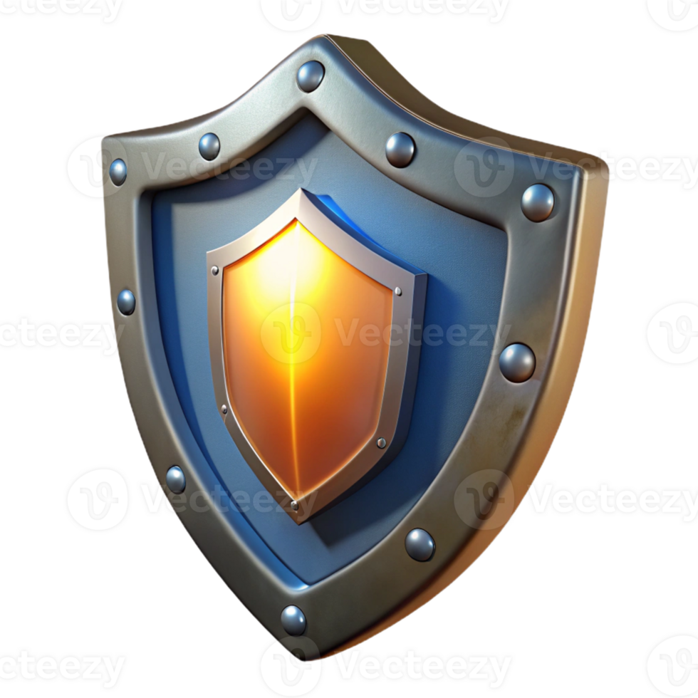 extraordinary creative 3D Render Glowing Shield Illustration genuine png