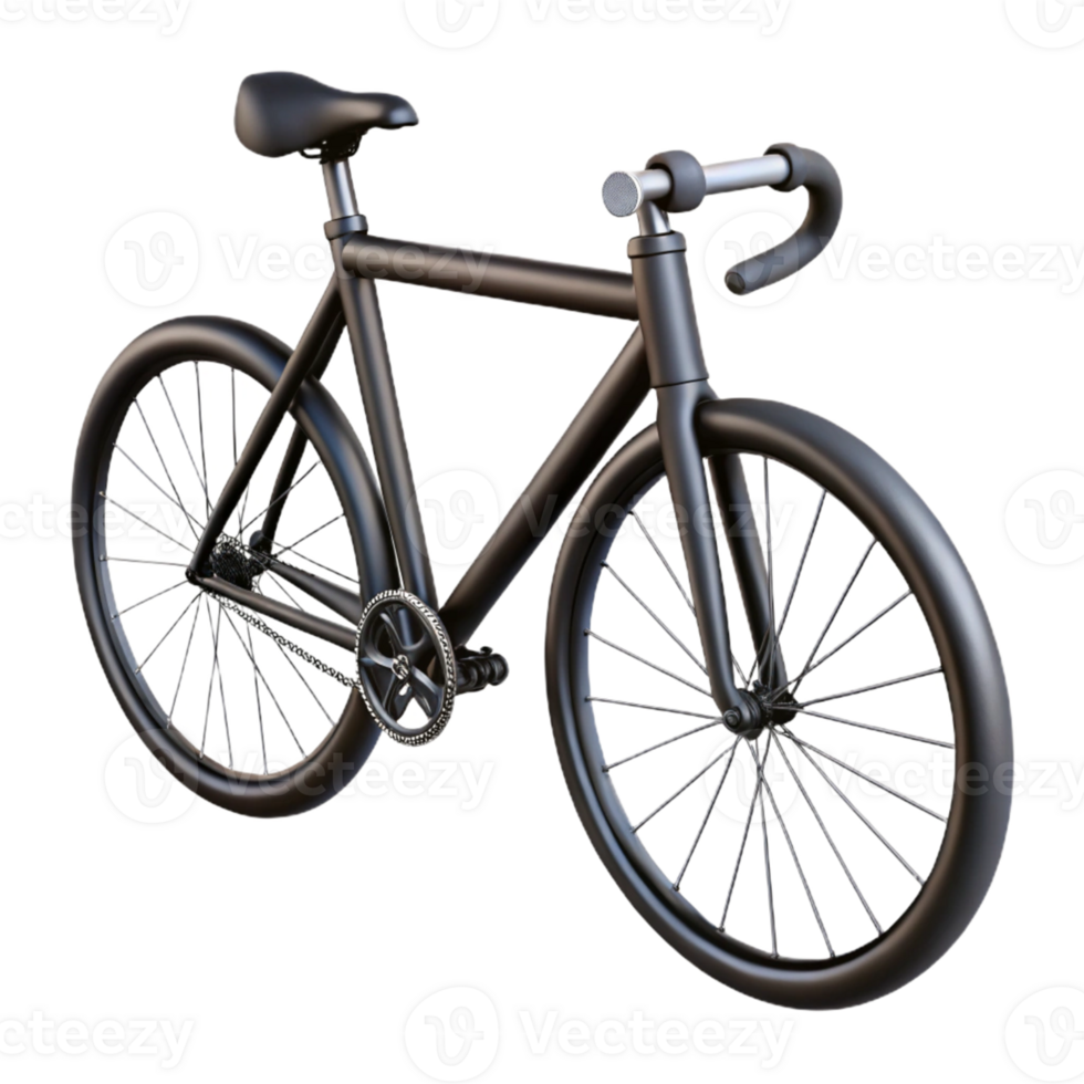 serene creative Black 3D Model of a Road Bicycle premium png