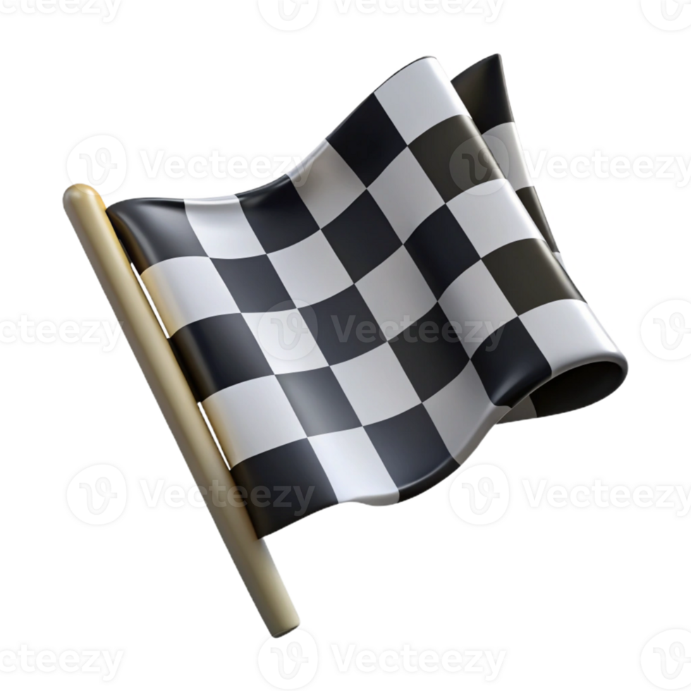 magnificent abstract 3D Checkered Flag Illustration professional png