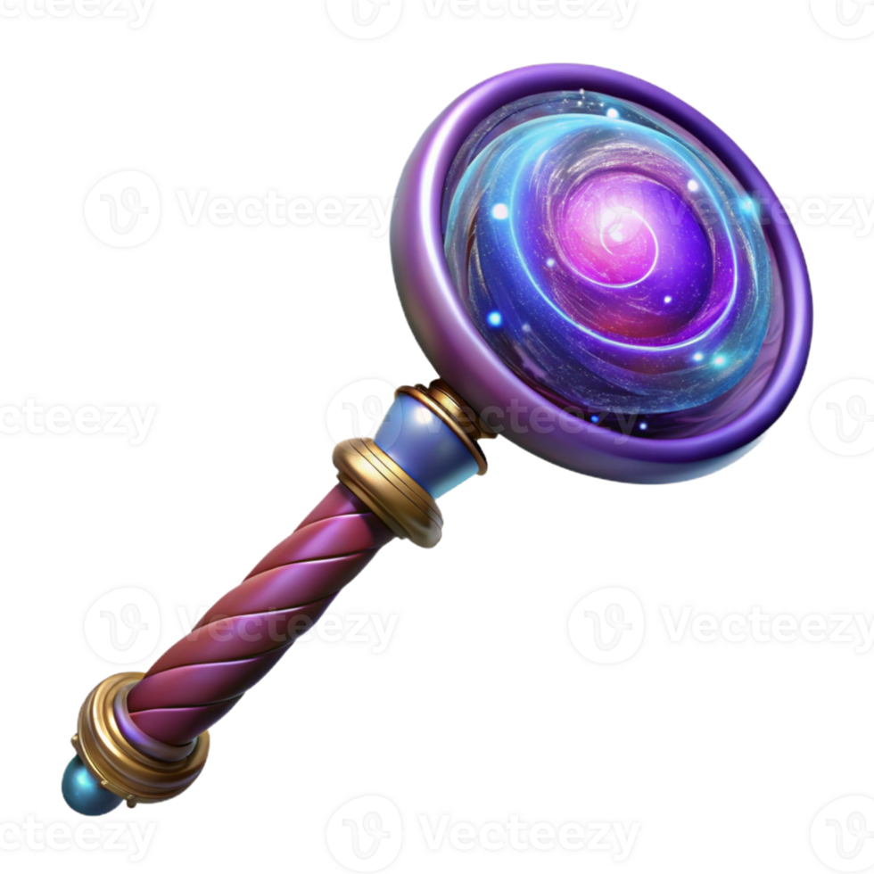 impressive minimalist Cosmic Spiral Wand 3D Render genuine png