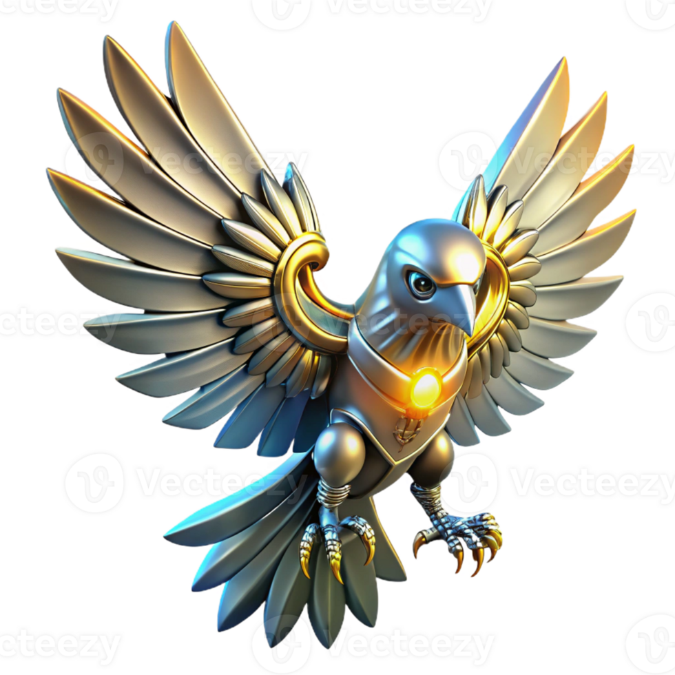 magnificent abstract Metallic Avian 3D Render exclusive png