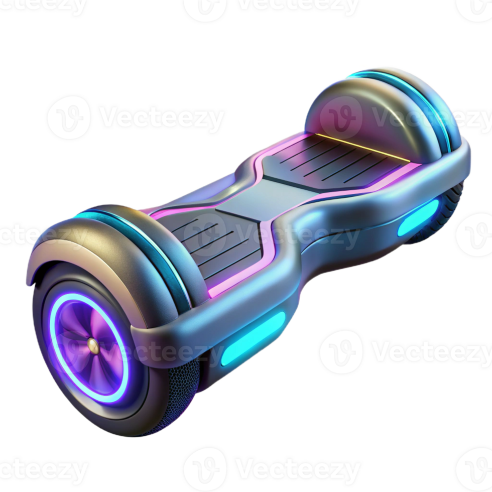 impressive contemporary Futuristic Hoverboard 3D Render authentic png