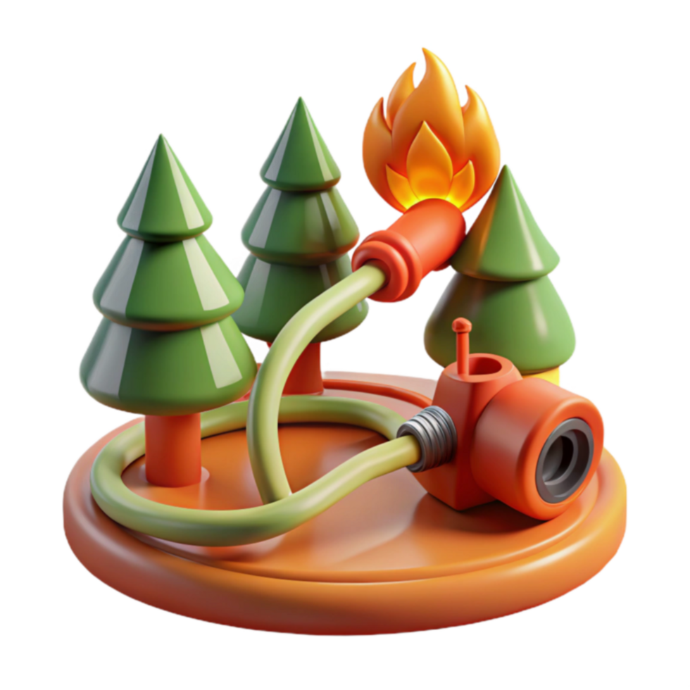Forest Fire Suppression Hose and Pump System png