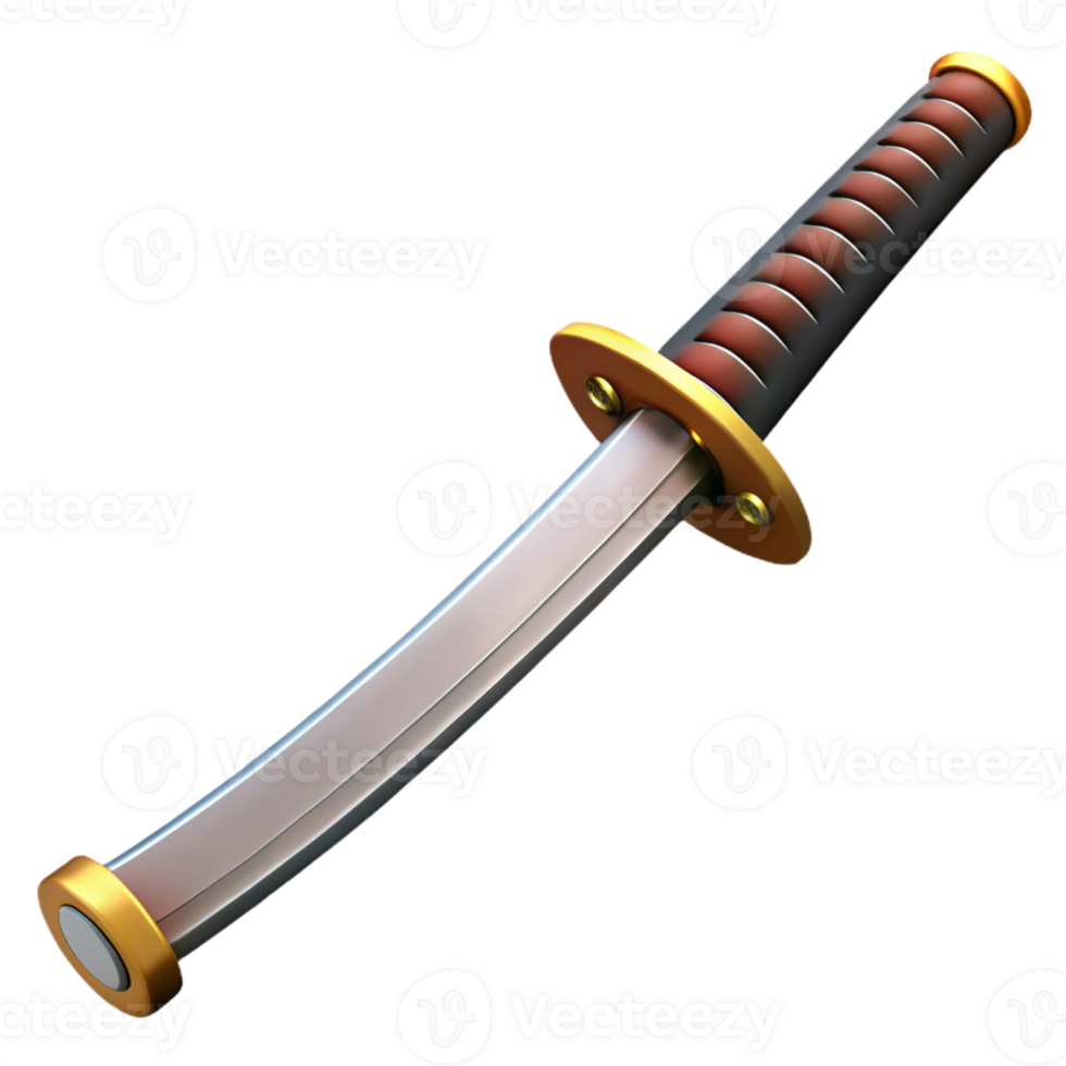 magnificent artistic 3D Render of a Curved Sword 4K png