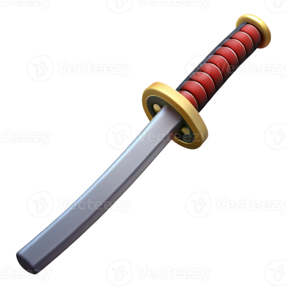 wonderful rustic Stylized 3D Model of a Katana exclusive png