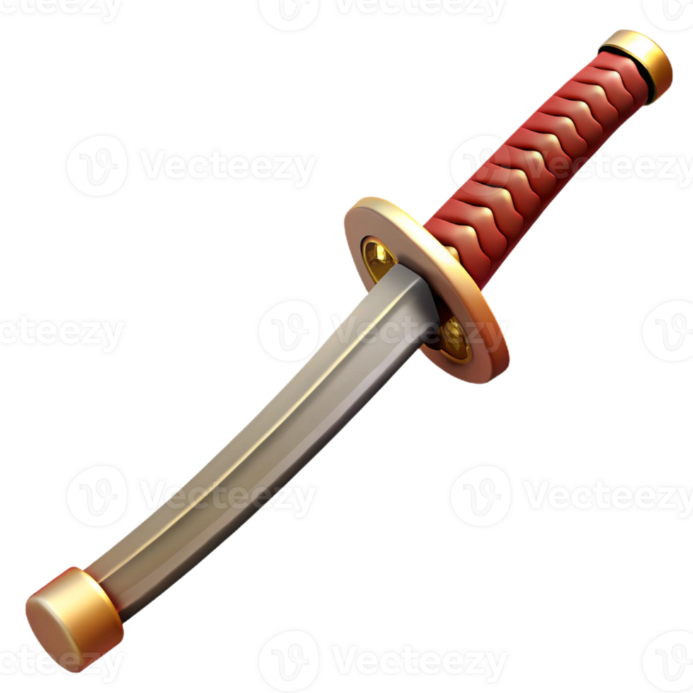 wonderful classic 3D Render of a Katana Sword 4K png