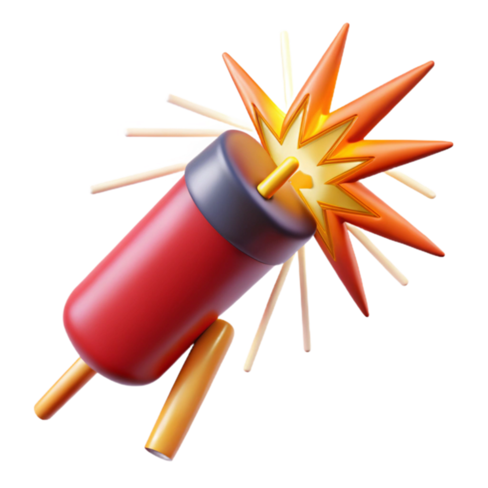 Exploding Firecracker 3D Model Animation, VFX, and Design png
