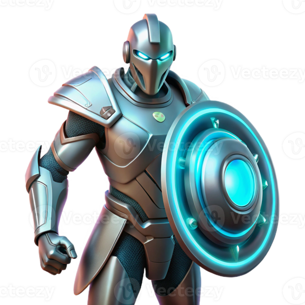 extraordinary abstract Futuristic Armored Knight 3D Render original png