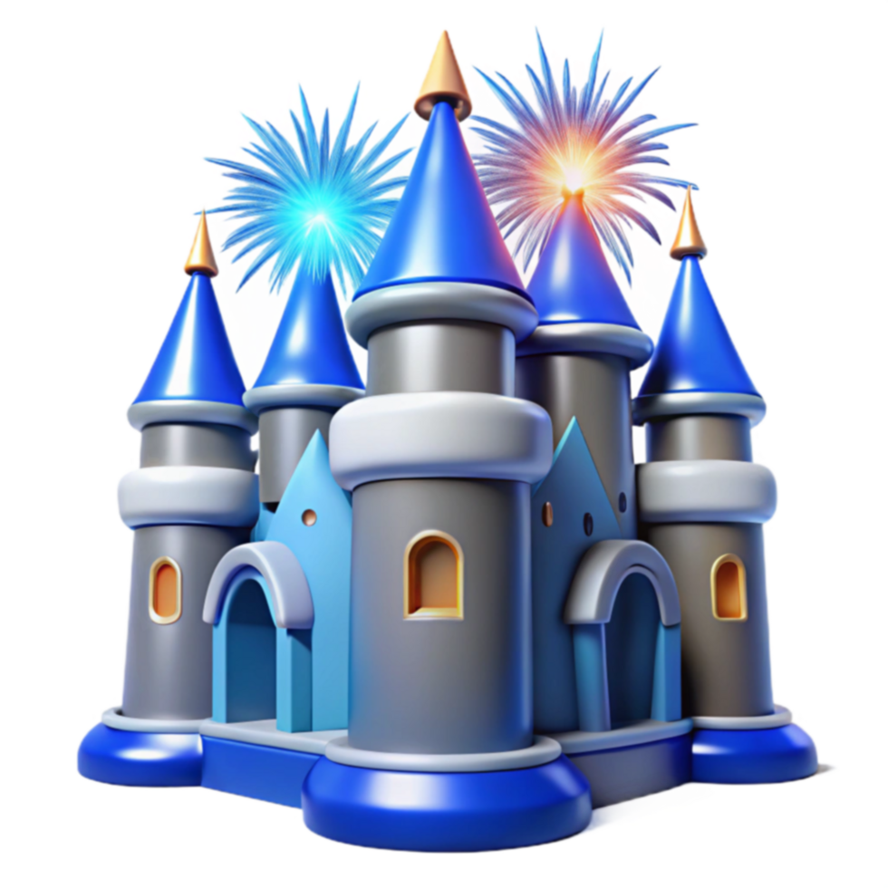 Inflatable Castle with Fireworks Fun Fair Rental png