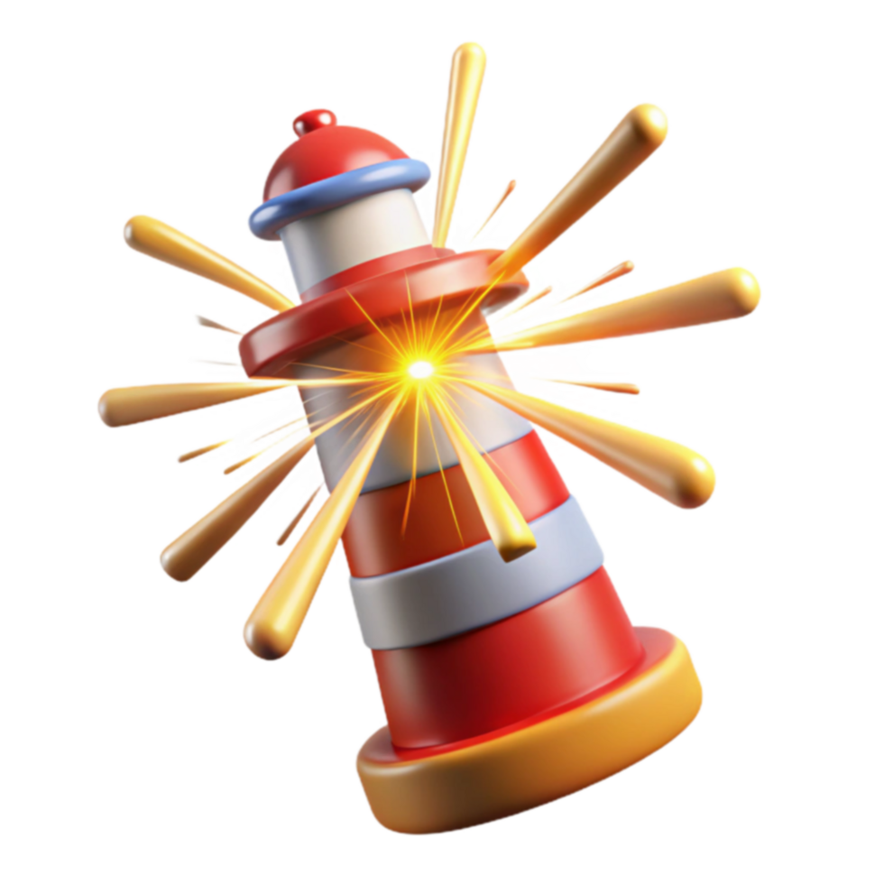 Lighthouse Explosion 3D Render of a Sparkling Beacon png