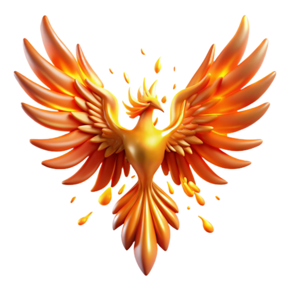Golden Phoenix Rebirth, Fire, Wings, Mythical Bird png