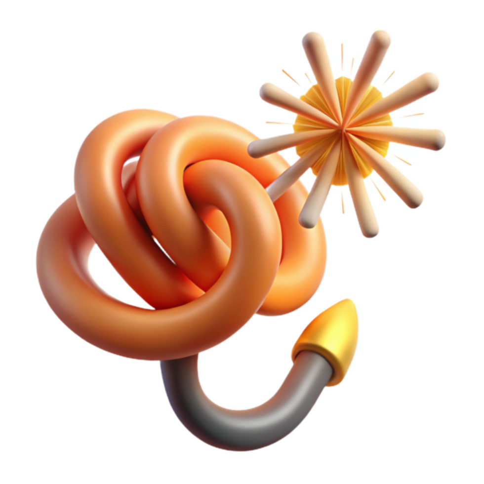 Abstract 3D Render Knot, Burst, and Hook png