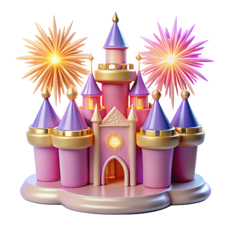 Fairytale Castle with Fireworks png