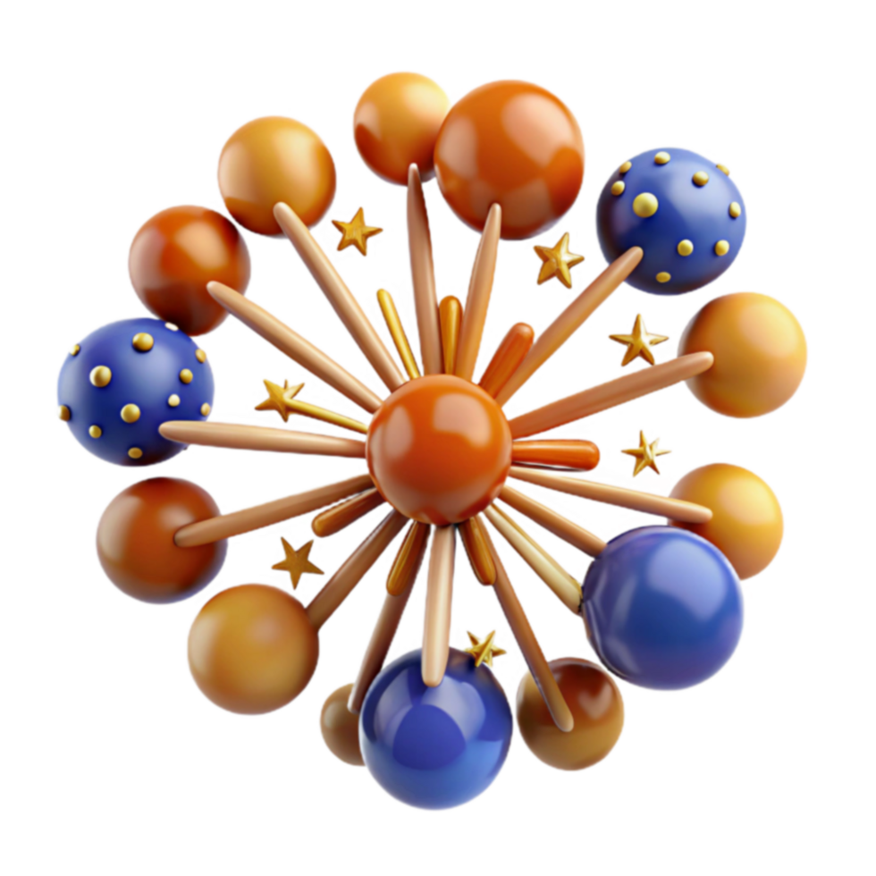 Abstract Sphere Burst Festive 3D Design png
