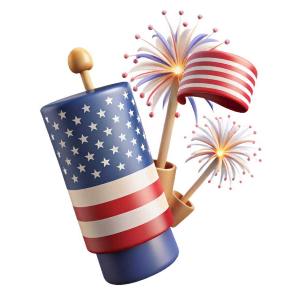 Patriotic Fireworks and Flag Celebration png