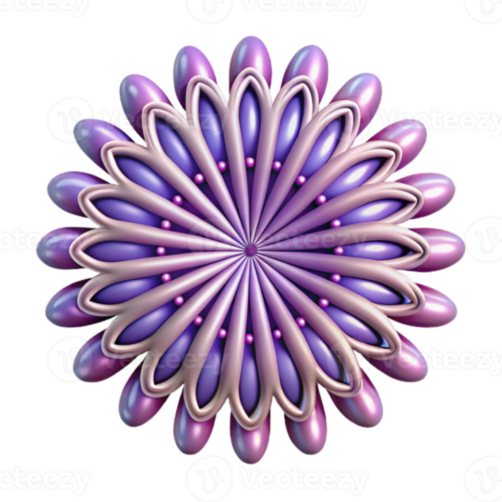 Abstract Purple and Pink 3D Floral Mandala png