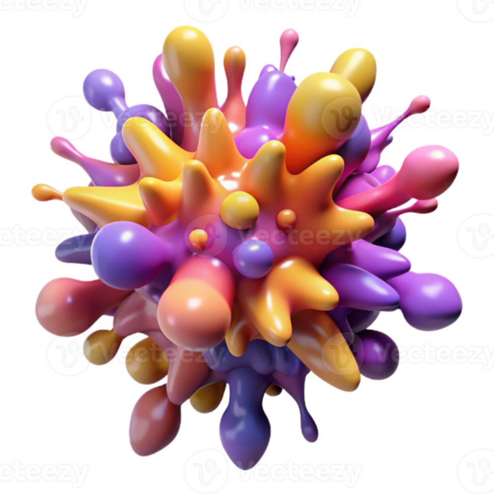 Abstract Colorful 3D Blob, Fluid Shapes, Dynamic Splashes, Multicolored Drips, Glossy Texture, Irregular Forms, Vibrant Hues, Digital Art, Surreal Design, Organic Shapes png