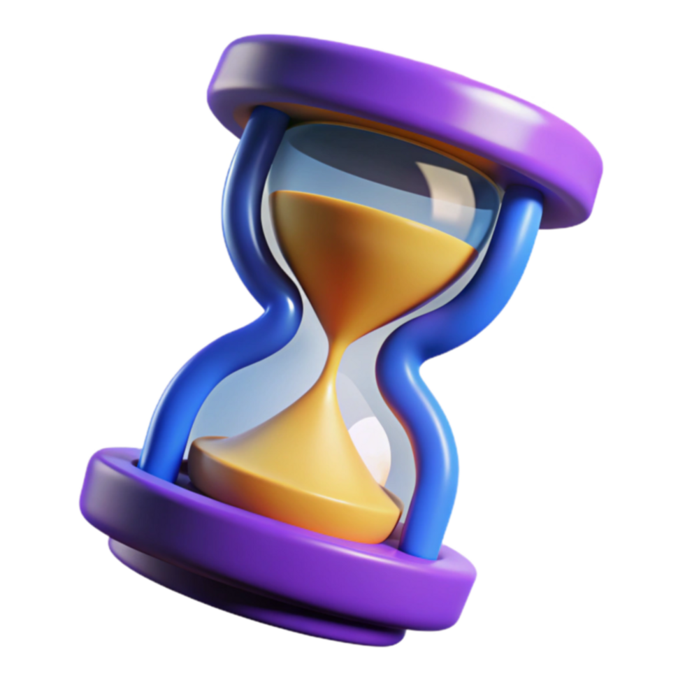3D Render of an Hourglass Time Management Concept png
