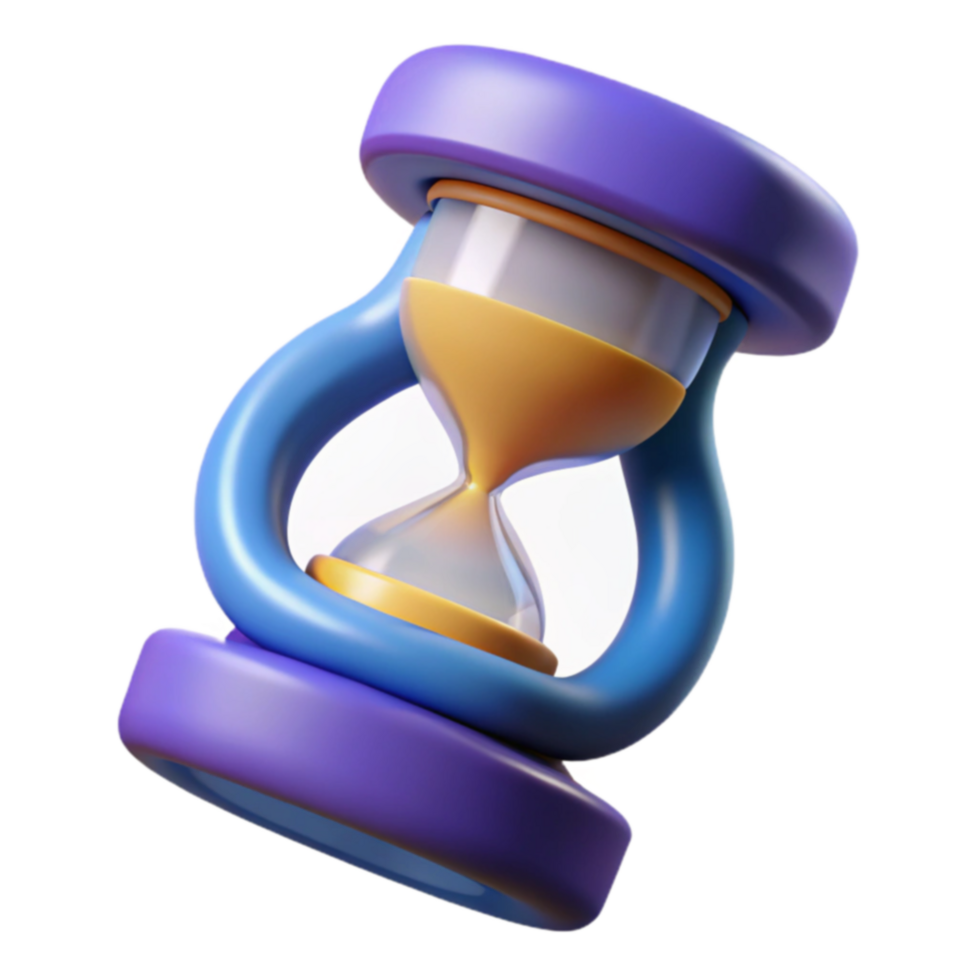 3D Render of Hourglass Time, Sand, Measurement, Flow, Concept png