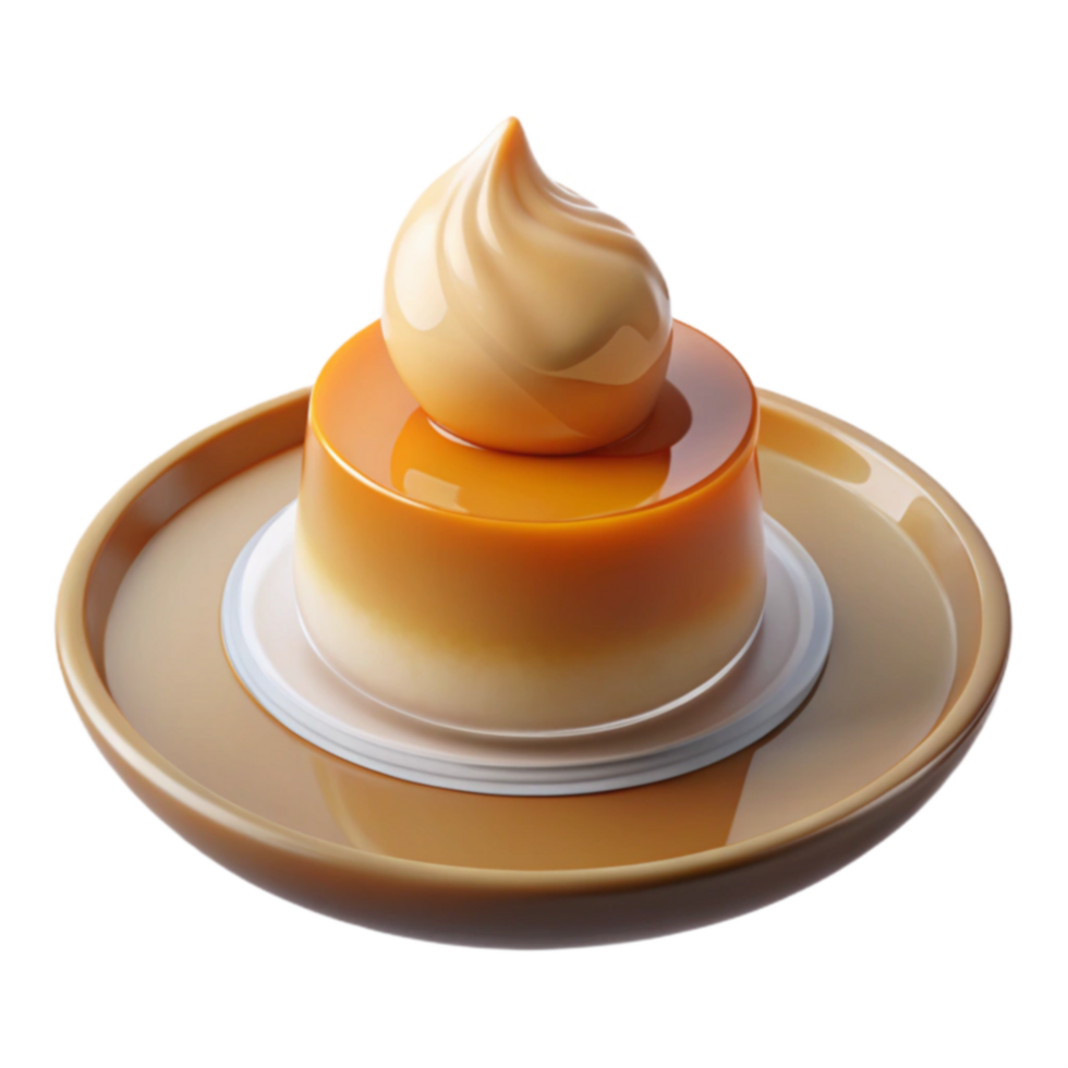 Creamy Caramel Custard Dessert Layers of Sweetness png